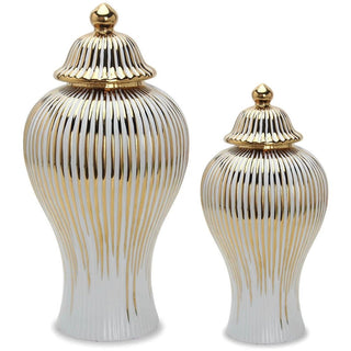 Gold Lidded Ceramic Ginger Jar - DesignedBy The Boss