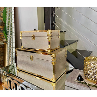 Gold Wood Decorative Boxes Set of (2) - DesignedBy The Boss