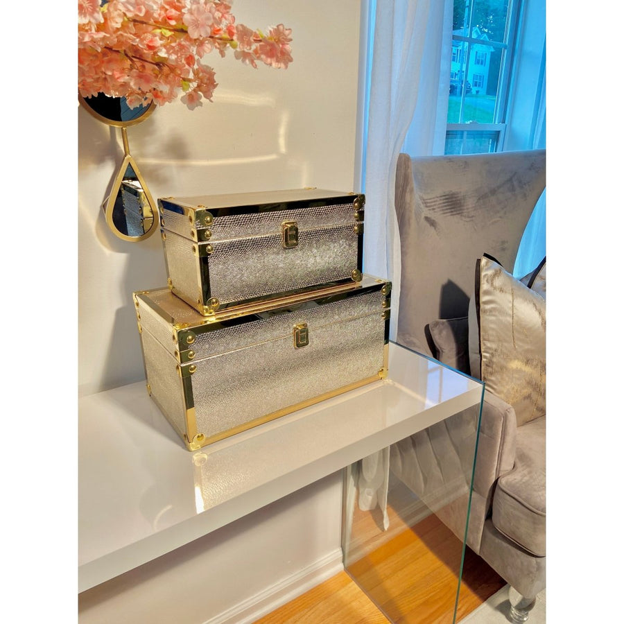 Box For Gold Gold Wood Decorative Boxes (Set of 2) – DesignedBy The Boss