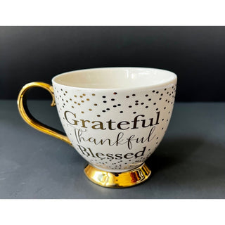 Grateful Cream & Gold Trim Porcelain Coffee Mug - DesignedBy The Boss
