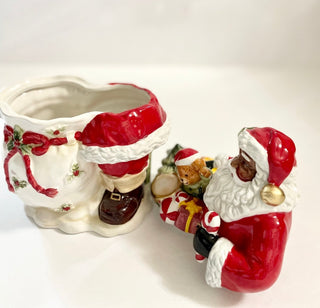 Hand painted Ceramic Santa Candy Jar - DesignedBy The Boss
