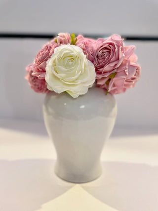 High Quality 7 Heads Artificial Silk Pink Rose Bouquet - DesignedBy The Boss