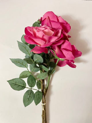 High Quality Artificial Blooming Rose Stem (3 pack) For Floral Arrangement - DesignedBy The Boss