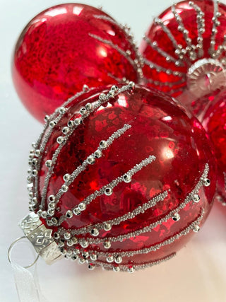 Holiday Decor Glass Beaded Ornaments (Set of 4) - DesignedBy The Boss