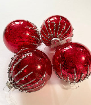 Holiday Decor Glass Beaded Ornaments (Set of 4) - DesignedBy The Boss