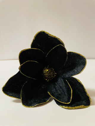 Large Black And Gold Magnolia Clip Flower - DesignedBy The Boss