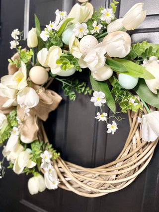Large Floral Wreaths for Front Door, Spring Wreath, Easter Wreath, Wreaths for Front Door - DesignedBy The Boss