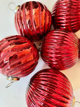 Large Glass Ball Ornaments - Christmas Decor (Set of 6) - DesignedBy The Boss