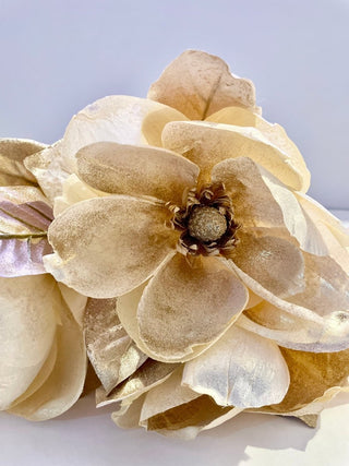 Large Magnolia Stem, Artificial Magnolia Flowers for Vase (Set of 3) - DesignedBy The Boss