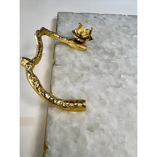 Large Marble Tray With Gold Handle - DesignedBy The Boss