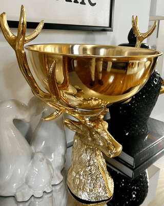 Large Stag Head Wine & Champagne Bowl, Gold - Punch Bowl - DesignedBy The Boss