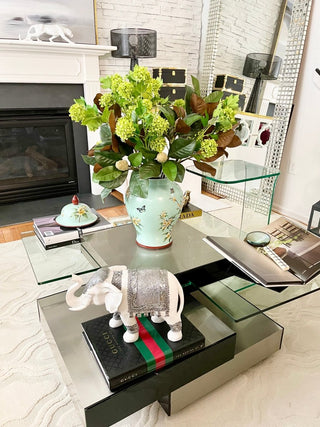 Large White With Silver Detail Elephant Statue| Elephant Sculpture - DesignedBy The Boss