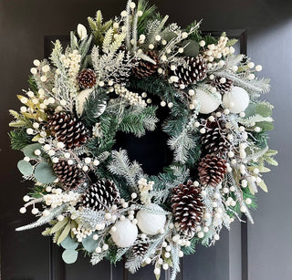 Lit Led Artificial Wreath With Frosted Berry Mixed Pine Cone - Ornaments - DesignedBy The Boss