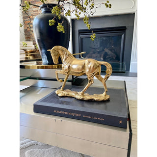 Luxury Golden Horse Animal Ceramic Figurine Decoration Sculpture Statue Gold - DesignedBy The Boss
