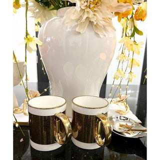 Luxury White Gold / Silver Plated Coffee Mugs - DesignedBy The Boss