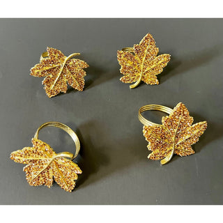 Maple Leaf Rhinestone Napkin Rings Set Of 4 - DesignedBy The Boss