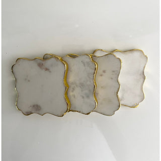 Marble Coasters With Gold Edge - DesignedBy The Boss
