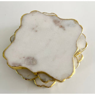 Marble Coasters With Gold Edge - DesignedBy The Boss