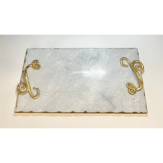 Marble Serving Tray With Gold Handle - DesignedBy The Boss