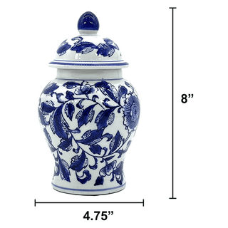 Mini Ceramic Ginger Jar with Lid (Blue & White Flower) - DesignedBy The Boss