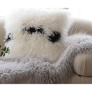 Mongolian Fur Throw Pillow 22''X 22'' - DesignedBy The Boss