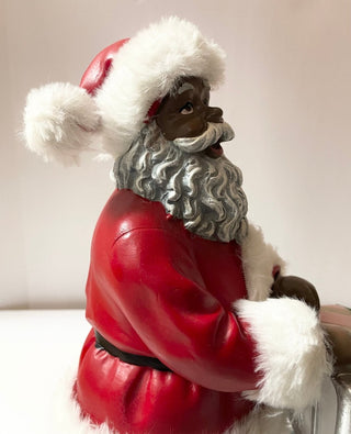 MR.Claus With A Shopping Cart - Hand Crafted Resin Sculpture- Holiday Decor - DesignedBy The Boss