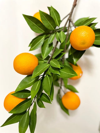 Real Touch Orange Long Branch With Foliage Artificial, Realistic Citrus Fruit (Pack Of 2) - DesignedBy The Boss