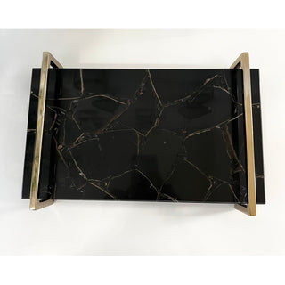 Rectangular Agate Top Decorative Serving Tray - DesignedBy The Boss