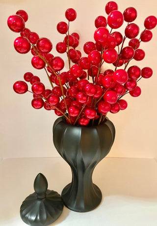 Red Cherry Pick Stem - Luxury Holiday centerpiece - DesignedBy The Boss