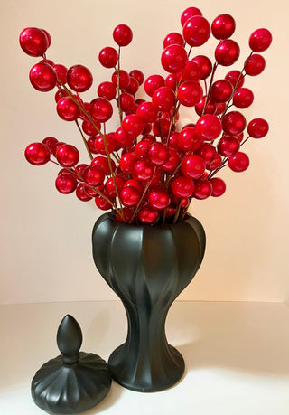 Red Cherry Pick Stem - Luxury Holiday centerpiece - DesignedBy The Boss