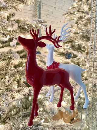 Red Majestic Deer Figure, Christmas Decor - DesignedBy The Boss