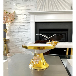 Serving Porcelain Cake Stand Gold & White - DesignedBy The Boss