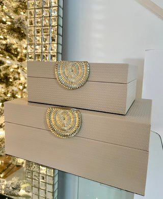 Set of 2 Decorative Boxes/ With Gold Accent - DesignedBy The Boss
