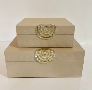 Set of 2 Decorative Boxes/ With Gold Accent - DesignedBy The Boss
