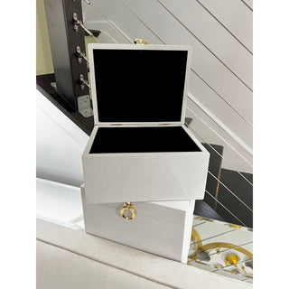 Set of 2 Faux Leather Boxes/ With Gold Accent - DesignedBy The Boss