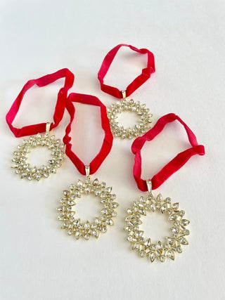 Set Of 4 Jeweled Christmas Ornaments - Holiday Decor - DesignedBy The Boss