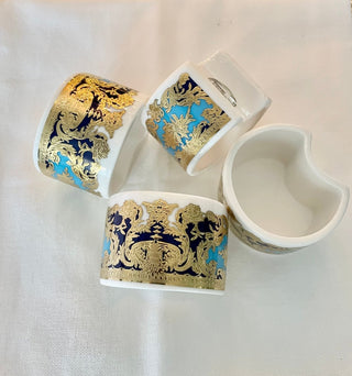 12-Piece Dinnerware Set, Service For 4, Luxury Embossed Gold Tableware Royal Style Bone China