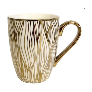 Set of 6 Gold Plated Mugs,16 oz. (5" x 3.25" x 4.5'') Multicolored - DesignedBy The Boss