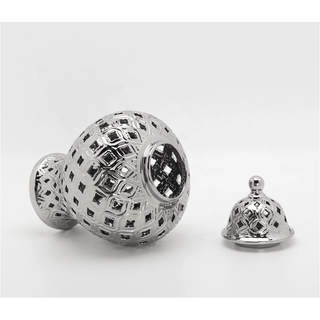 Silver Metallic Pierced Ginger Jar - Glam Ginger (Available in 2 sizes) - DesignedBy The Boss
