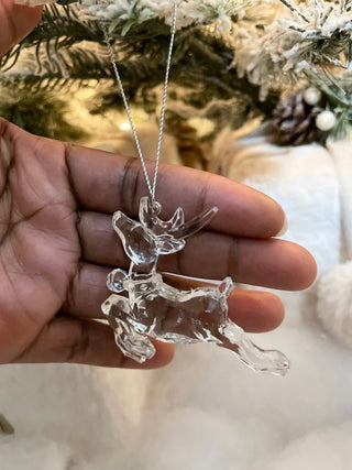 Small Clear Acrylic Reindeer Christmas Ornaments (6 pcs) - DesignedBy The Boss