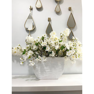 Textured White Flower Vase - DesignedBy The Boss