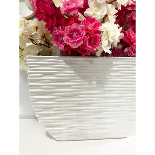Textured White Flower Vase - DesignedBy The Boss