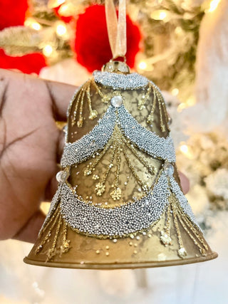 Vintage Gold Glass Bell Christmas Ornament 3-pc - DesignedBy The Boss