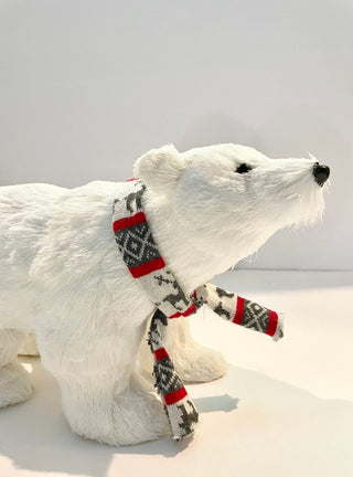 Walking Polar Bear with Plaid Scarf - DesignedBy The Boss