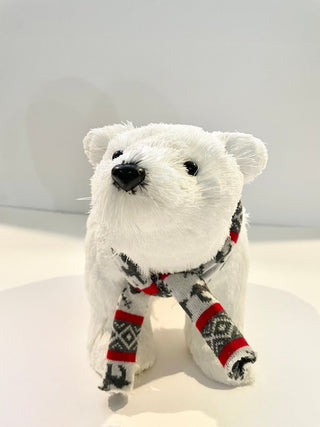Walking Polar Bear with Plaid Scarf - DesignedBy The Boss