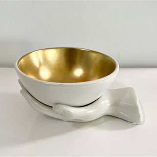 White And Gold Accent Bowl - DesignedBy The Boss
