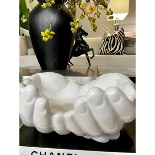White Ceramic Two Hands Sculpture - DesignedBy The Boss
