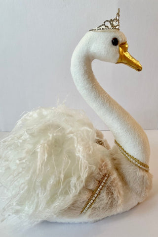 White Elegant Furry Swan With Tiara - DesignedBy The Boss