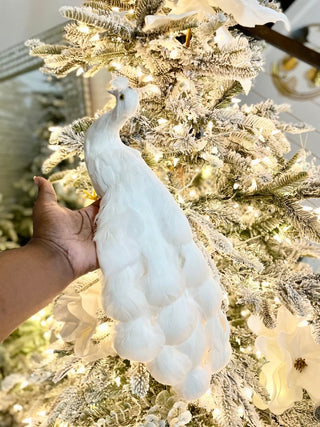 White Peacock With Real Feather, High Quality - DesignedBy The Boss