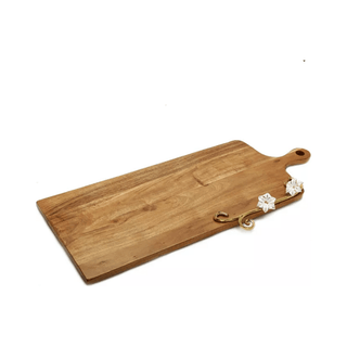 Wood Charcuterie Board Flower Design with Handle - DesignedBy The Boss
